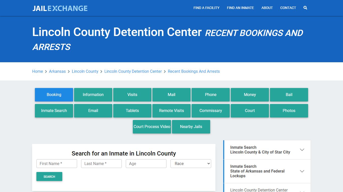 Lincoln County Detention Center Recent Bookings And Arrests - Jail Exchange